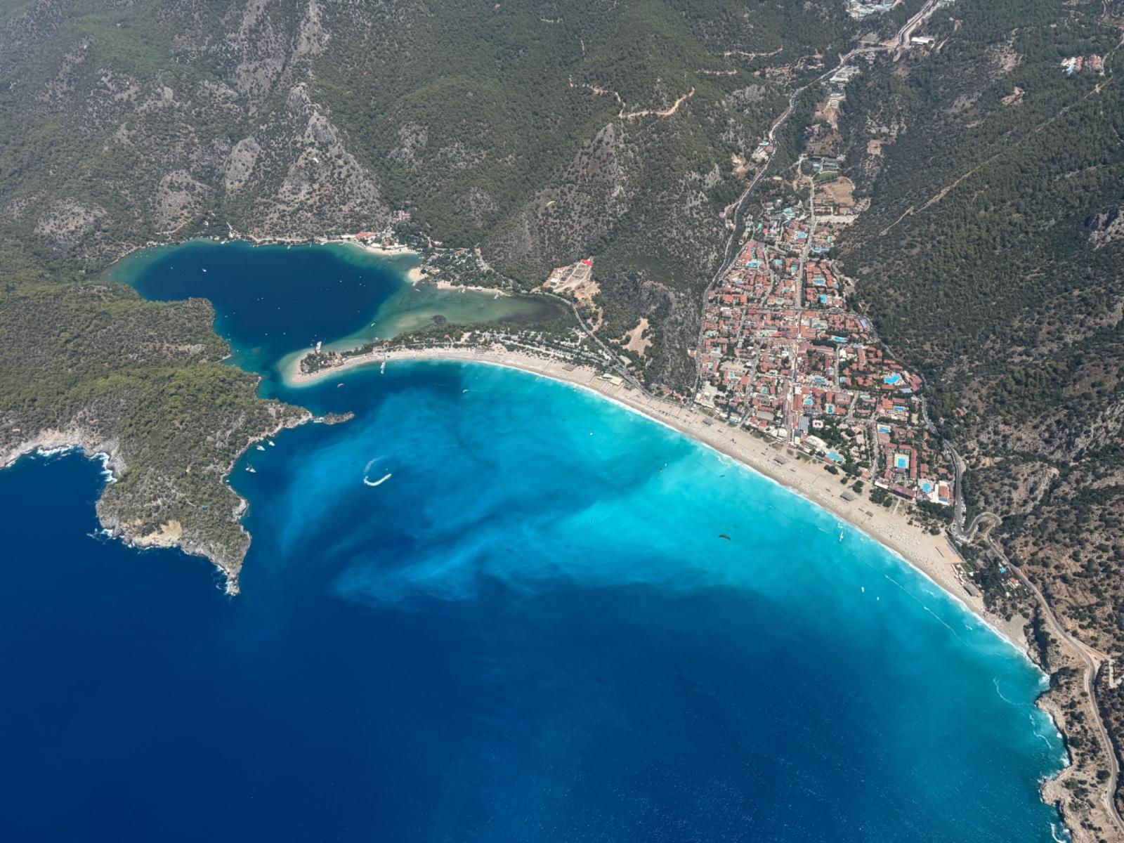 Ölüdeniz Blue Lagoon, Fethiye — Le Puffer's home coastline, photographed by paragliding instructor Sami Findikli.